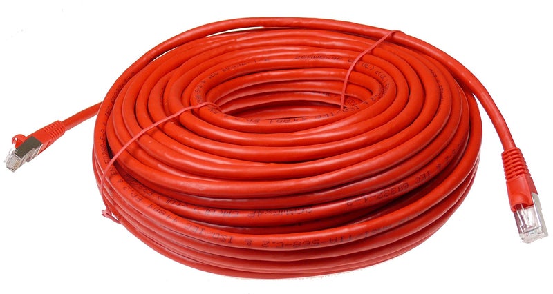 NTW Cat6 Ethernet Cable Shielded 100 FT RED Plated RJ45 Connector Internet LAN Wire Cable Cord for Modem Router PC Mac Laptop PS2 PS3 PS4 Xbox 360 Patch Panel Faster Than Cat5 Cat5e, 345-S6-100RD - Image 2